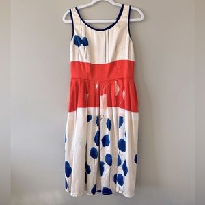 eShakti Whimsical Abstract Floral Dress Size M 8-10